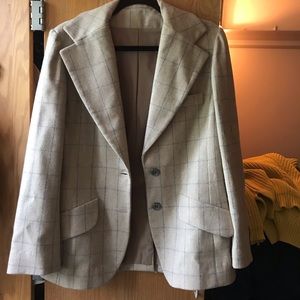 Vintage Checkered Beige Blazer